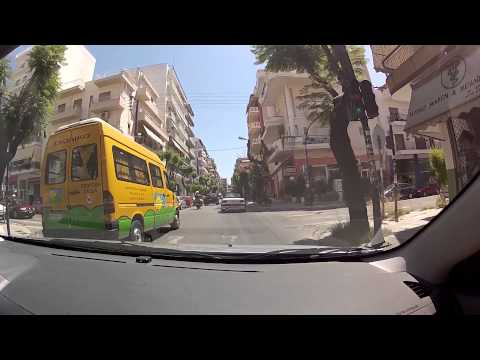 Patras downtown (Panepistimiou, Maizonos, Venizelou streets, Greece / city driving) - onboard camera