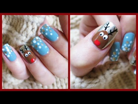 Christmas Nail Art! Easy Reindeer Design! | MissJenFABULOUS