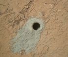 NASA's Mars rover Curiosity's hole drilled into a rock target, "Cumberland," on Mars on May 19, 2013