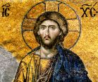 Jesus Christ Pantocrator - ancient mosaic from Hagia Sophia in Turkey.