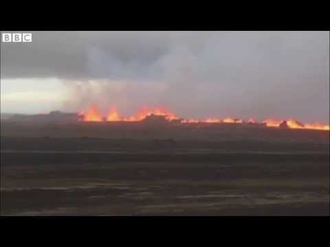 BBC News   Footage shows latest eruption at Bardarbunga volcano