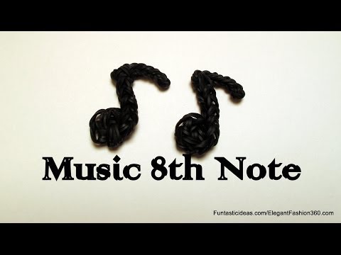 Rainbow Loom Music 8th Note charm - How to - Music Series