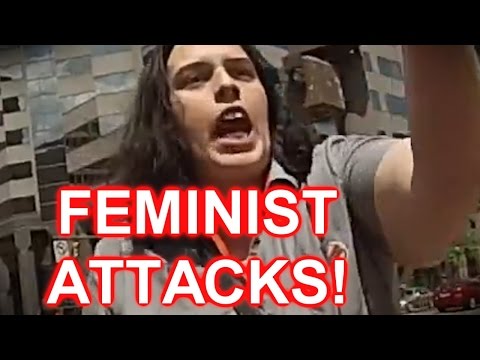 Fat Ugly Feminist Attacks a Guy: When Is It Okay to Hit a Woman? (abortion activist pro-lifers)