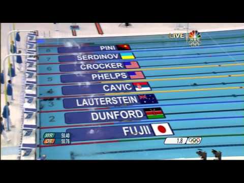 Michael Phelps 7th Gold 2008 Beijing Olympics Swimming Men's 100m Butterfly