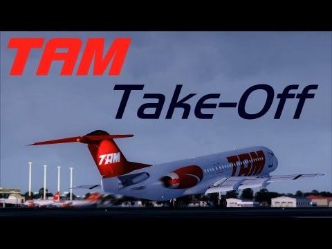 [FSX] TAM Fokker 100 | Extreme bad weather Take Off at SBFZ! [Full HD]