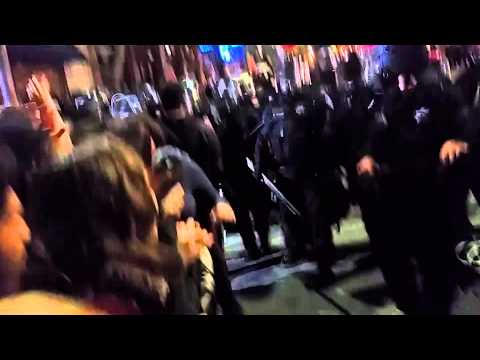 POLICE BRUTALITY @ UC Berkeley Student March 12/6/14 **GRAPHIC CONTENT**