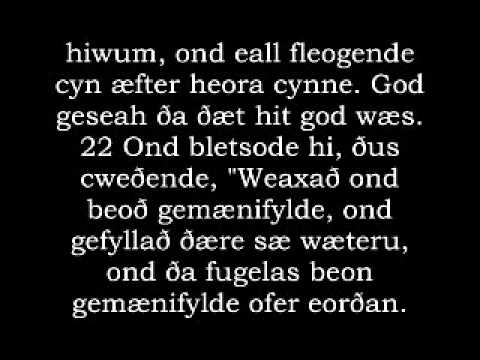 Genesis 1 Old English/ Anglo Saxon Early Heptateuch 11th Century (Language Harmony Project)