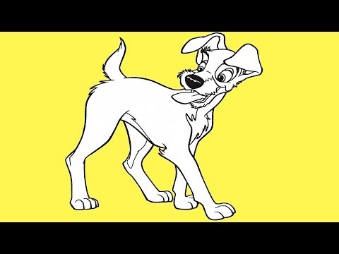 Lady and the Tramp - drawing -  how to draw a dog - How to draw lady and a tramp