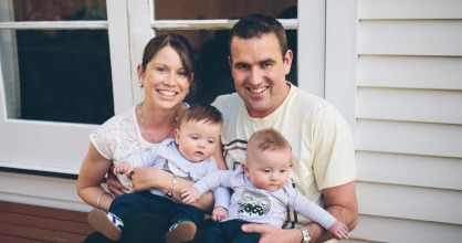 HAPPY TOGETHER: Wellington couple Nadine and Brett Wooffindin with their twin boys, Jack, left, and Max.