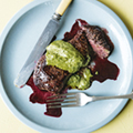 Skirt steaks with montpellier butter