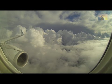 Heavy turbulent Pisa approach - through unique clouds towers