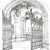 University of Sydney Pen Sketches by Allan Gamble: the Entrance Hall beneath the Clock Tower