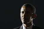 President Barack Obama is pictured on stage at a departure ceremony at the airport in Accra, Ghana, Saturday, July 11, 2009.