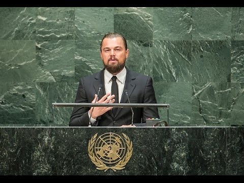 Leonardo DiCaprio (UN Messenger of Peace) at the opening of Climate Summit 2014