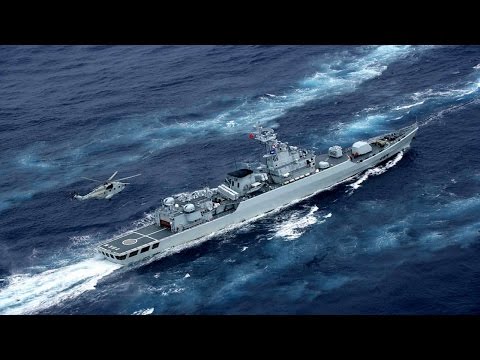 China military navy force 055 Destroyer Keeps patrolling over East China Sea territorial dispute