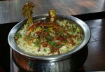 A Sangam Biryani food being display on the ocassion Food Festival at The Funjabi Tadka Restaurent in Kolkata on Sunday 03 November 2013