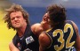 Fraser Brown throws a punch at Andrew Embley in 1999.