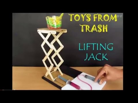 LIFTING JACK - ENGLISH - Hydraulic Jack! from Ice Cream Sticks