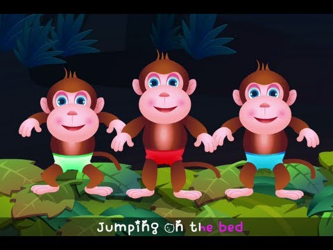 Five Little Monkeys Jumping on the Bed Nursery Rhyme - Cartoon Animation Rhymes Songs for Children