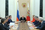 Russian President Vladimir Putin during a meeting with permanent members of the Security Council, the Kremlin, Moscow, 6 March, 2015.