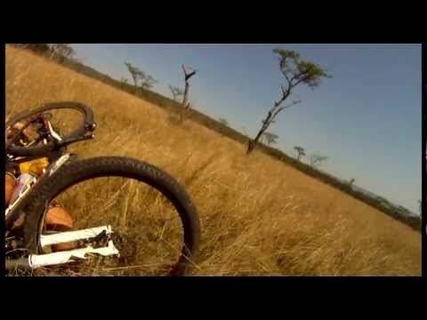 Mountain Biker gets taken out by BUCK - CRAZY Footage - Only in Africa