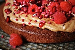 Chocolate raspberry brownie. 