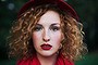 Stocksy woman curly hair red