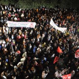 Protest outside the ERT occupation, June 2013