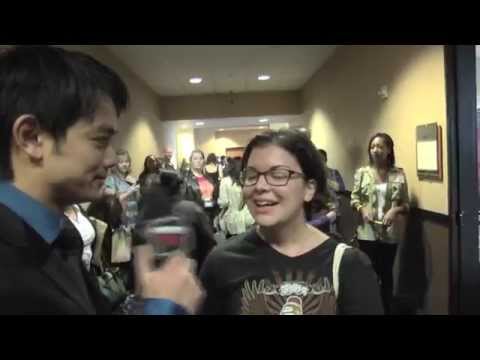 Osric Chau interviews fans at the Supernatural Convention in Burbank..