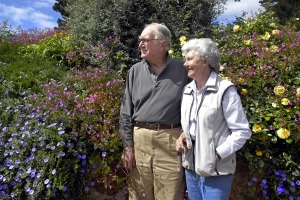 mrz031121.001.003 
The Age          News       Frasers.
Ex PM Malcolm Fraser and wife  Tammy7  with dogs "Gumboot" the lab and "Griz" the border terrier on the open garden property at Red Hill South.
Picture Michael Rayner
Story Denise Gadd.                                    