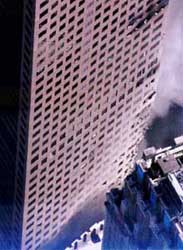 Damage to World Trade Center Building 7.
