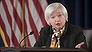 Federal Reserve Chair Janet Yellen speaks during a news conference at the end of the Federal Open Market Committee meeting in Washington,  Wednesday, March 18, 2015. Yellen said the broad pay increases usually associated with job growth may not occur anytime soon.  (AP Photo/Kevin Wolf)