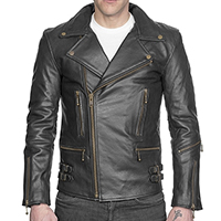The Defector Leather Jacket in BLACK (Brass Hardware) by Straight To Hell