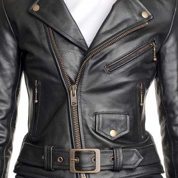 Ladys Commando (Brass Hardware) Leather Jacket in BLACK by Straight To Hell