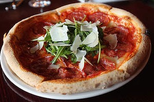 Hot stuff: The 'hot rocket' pizza at Bar Nonno.