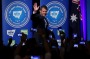 NSW Premier Mike Baird celebrated victory at the Sofitel Wentworth Hotel in Sydney with his wife Kerryn and children Cate, Laura and Luke on election night.