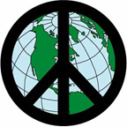 Peace Sign Earth Button