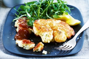 Cauliflower and feta fritters