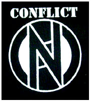 Conflict- Campaign For Nuclear Disarmorment Symbol back patch (bp79)