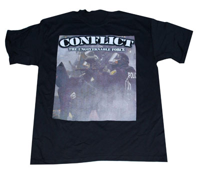 Conflict- The Ungovernable Force (Riot Cops) on black shirt