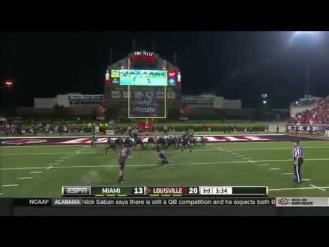 Louisville vs. Miami(FL) College Football 9/1/14 (FULL GAME)