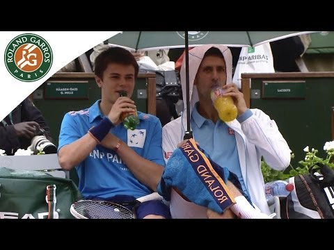 French open in the rain with Novak Djokovic