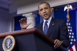 President Barack Obama talks about the economy, Friday, June 8, 2012, in the briefing room of the White House in Washington.