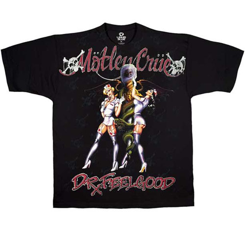 Motley Crue- Dr. Feelgood (Nurses) on a black shirt