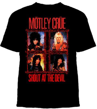 Motley Crue- Shout At The Devil Band Pics on a black shirt