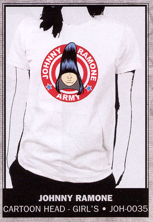 Johnny Ramone- Army on a white girls fitted shirt (Sale price!)