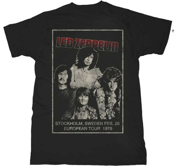 Led Zeppelin- Stockholm 1970 on a black slim fit shirt