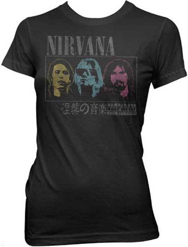 Nirvana- Number One Rock Music on a black fitted girls shirt