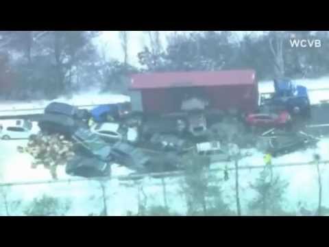 35 Car Pileup in New Hampshire Due Snowstorm | COMPILATION