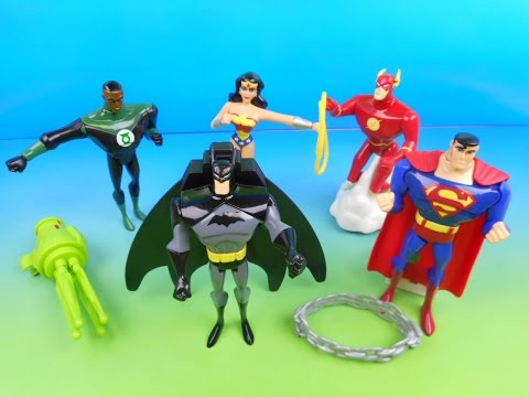 2003 DC JUSTICE LEAGUE SUPER HEROES SET OF 5 JOLLIBEE KID'S MEAL TOY'S VIDEO REVIEW